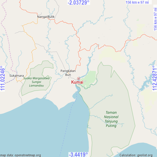 Kumai on map