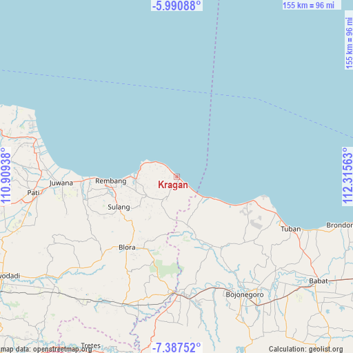 Kragan on map