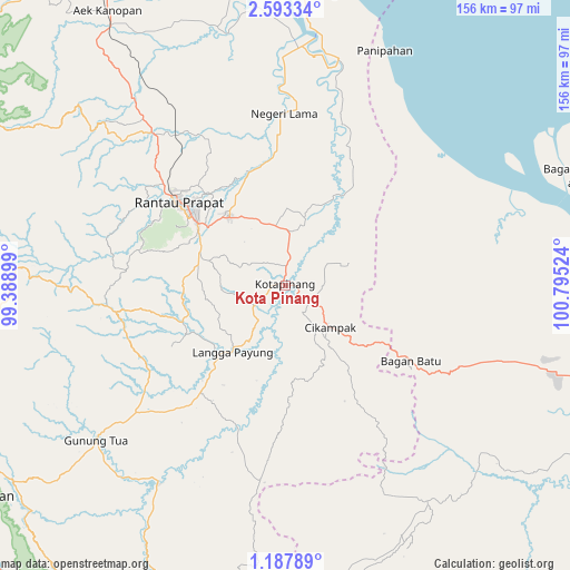 Kota Pinang on map