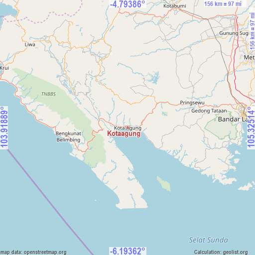 Kotaagung on map