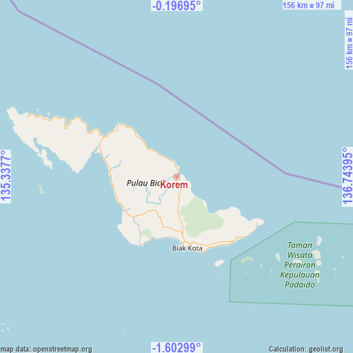 Korem on map