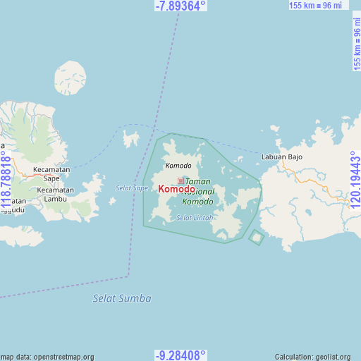 Komodo on map