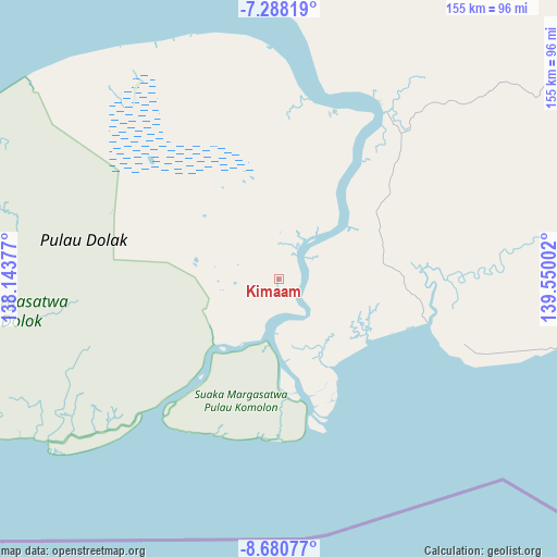 Kimaam on map