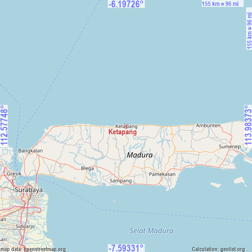 Ketapang on map