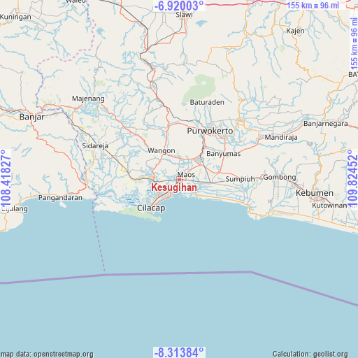 Kesugihan on map