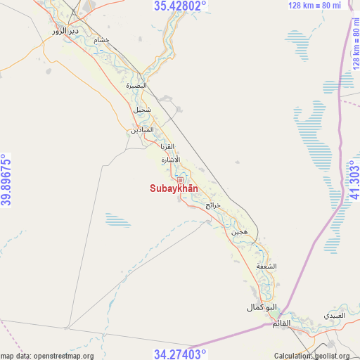 Subaykhān on map