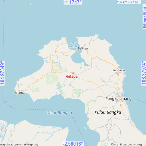 Kelapa on map