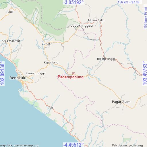 Padangtepung on map