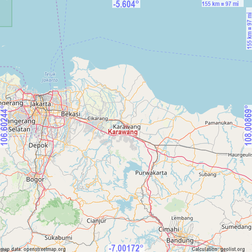 Karawang on map