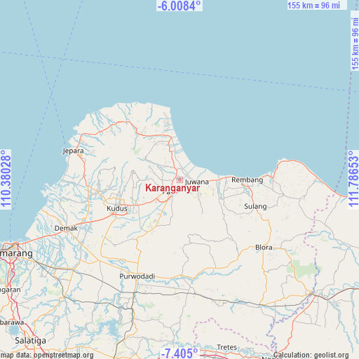 Karanganyar on map