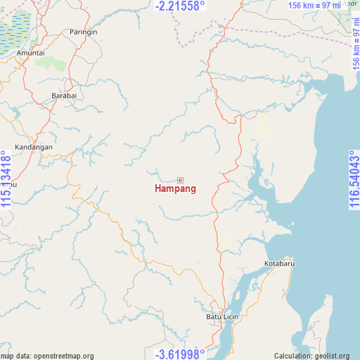 Hampang on map