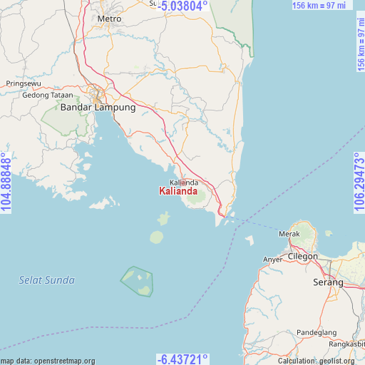 Kalianda on map