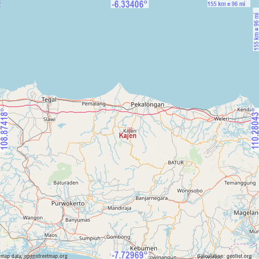 Kajen on map