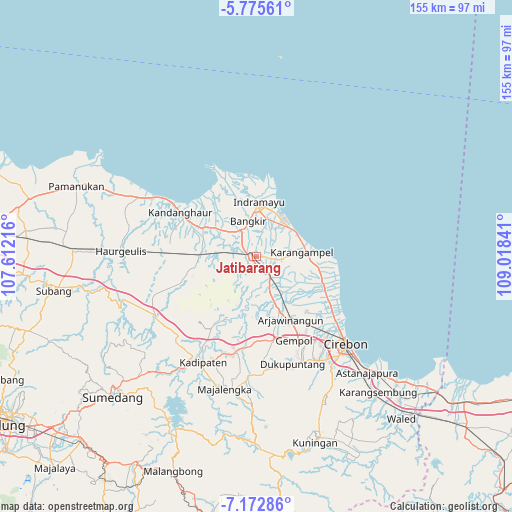 Jatibarang on map