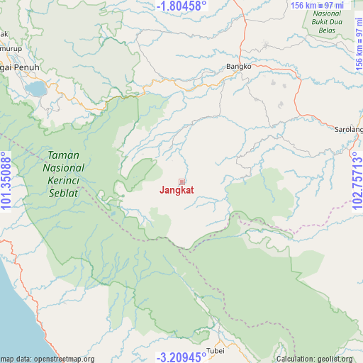 Jangkat on map