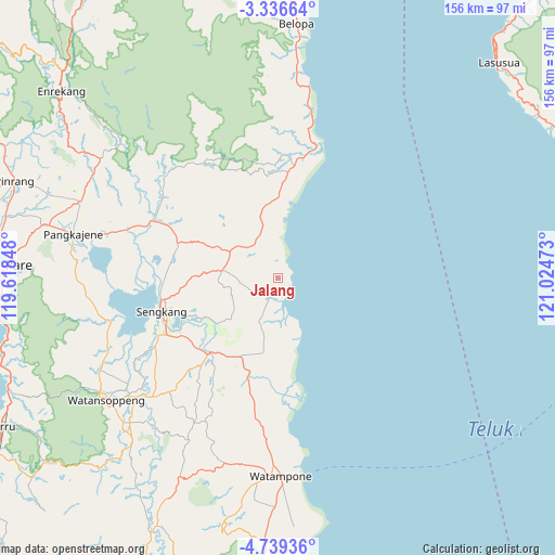 Jalang on map