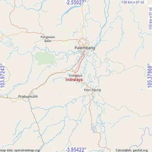 Indralaya on map