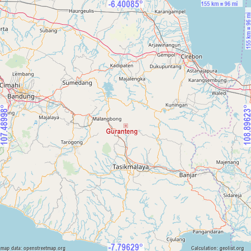 Guranteng on map