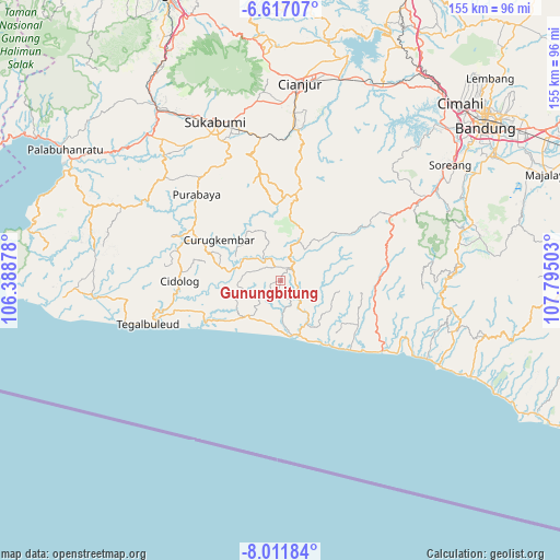 Gunungbitung on map