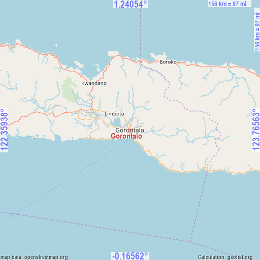 Gorontalo on map