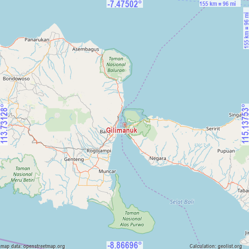 Gilimanuk on map