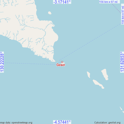 Geser on map