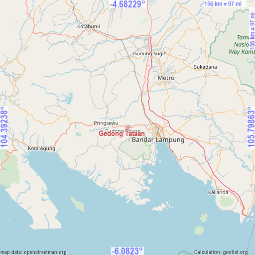 Gedong Tataan on map