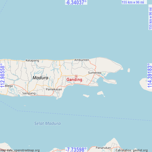 Ganding on map
