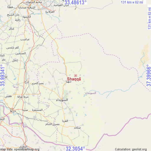 Shaqqā on map
