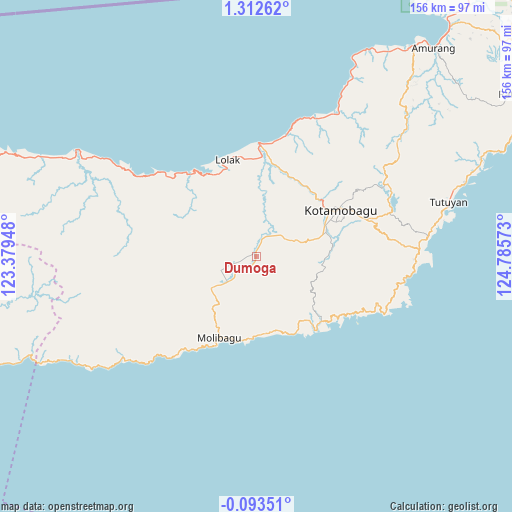 Dumoga on map