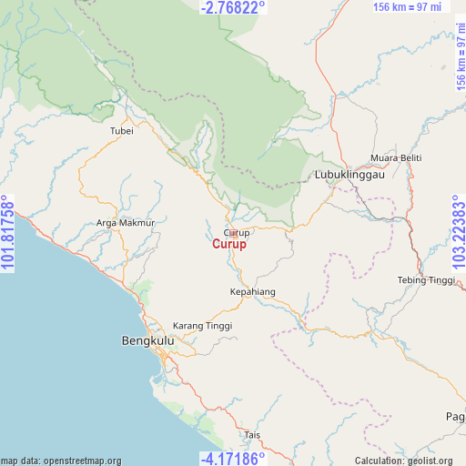 Curup on map