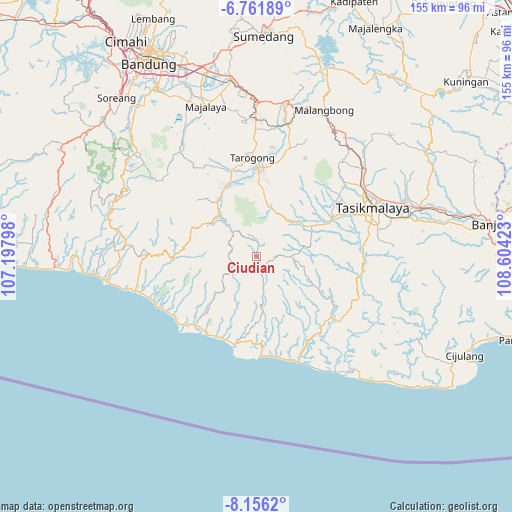 Ciudian on map