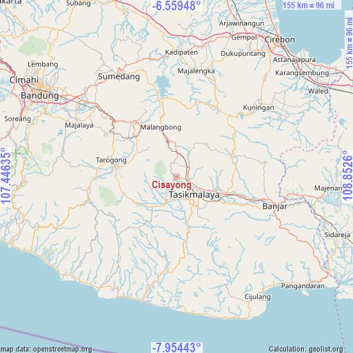 Cisayong on map