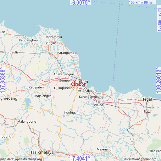 Cirebon on map