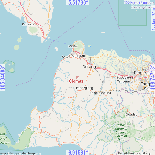Ciomas on map