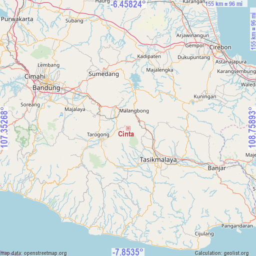 Cinta on map