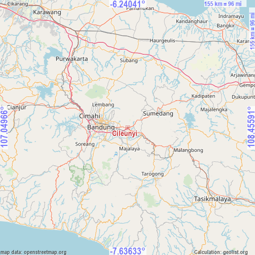 Cileunyi on map