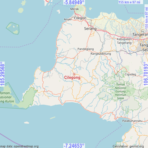 Cilegong on map