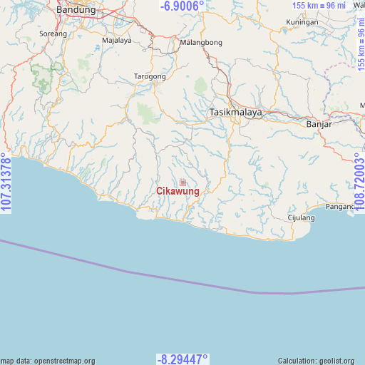 Cikawung on map