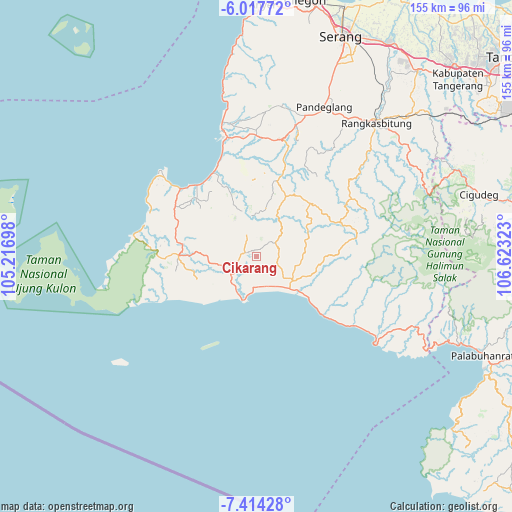 Cikarang on map