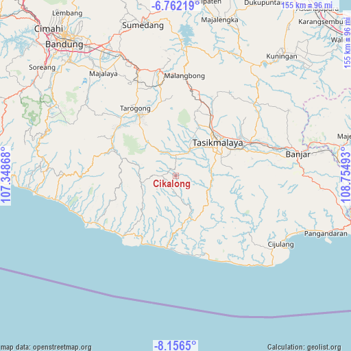 Cikalong on map