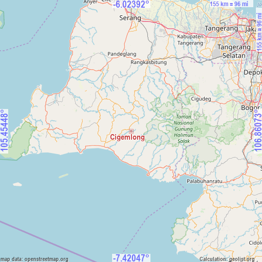 Cigemlong on map