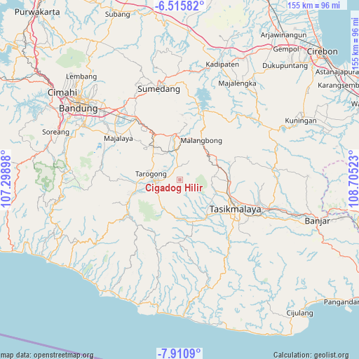 Cigadog Hilir on map