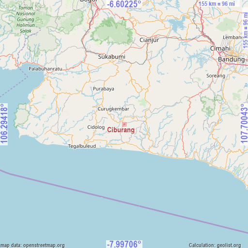 Ciburang on map