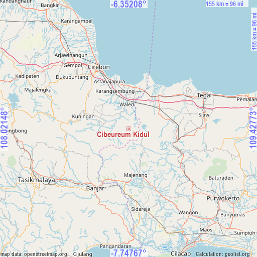 Cibeureum Kidul on map