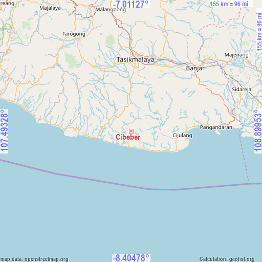 Cibeber on map