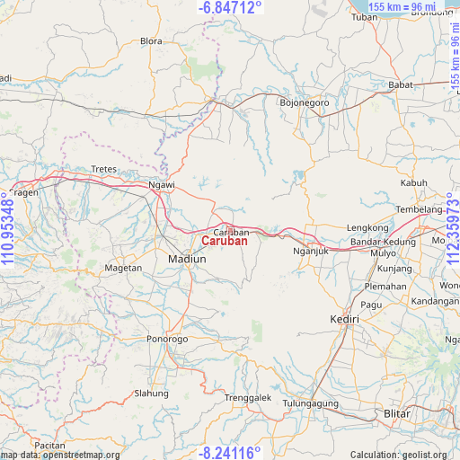 Caruban on map