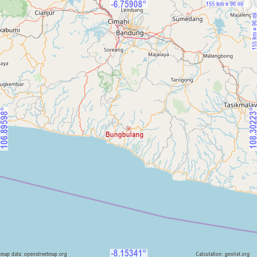 Bungbulang on map