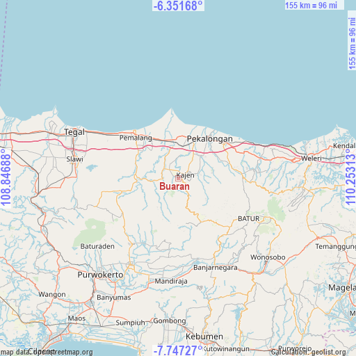Buaran on map