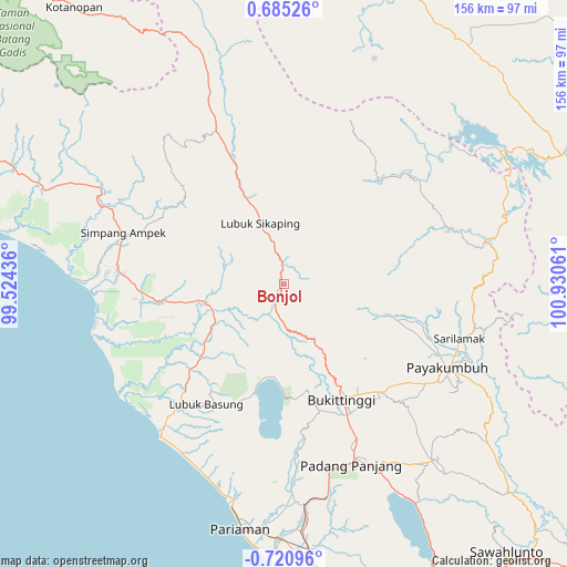 Bonjol on map